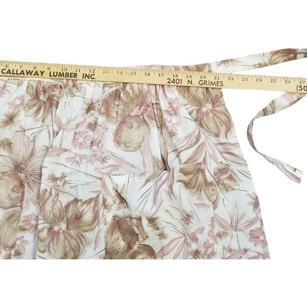 Vintage‎ Handmade Floral Half Apron Pockets Cottagecore Garden Farm Chore